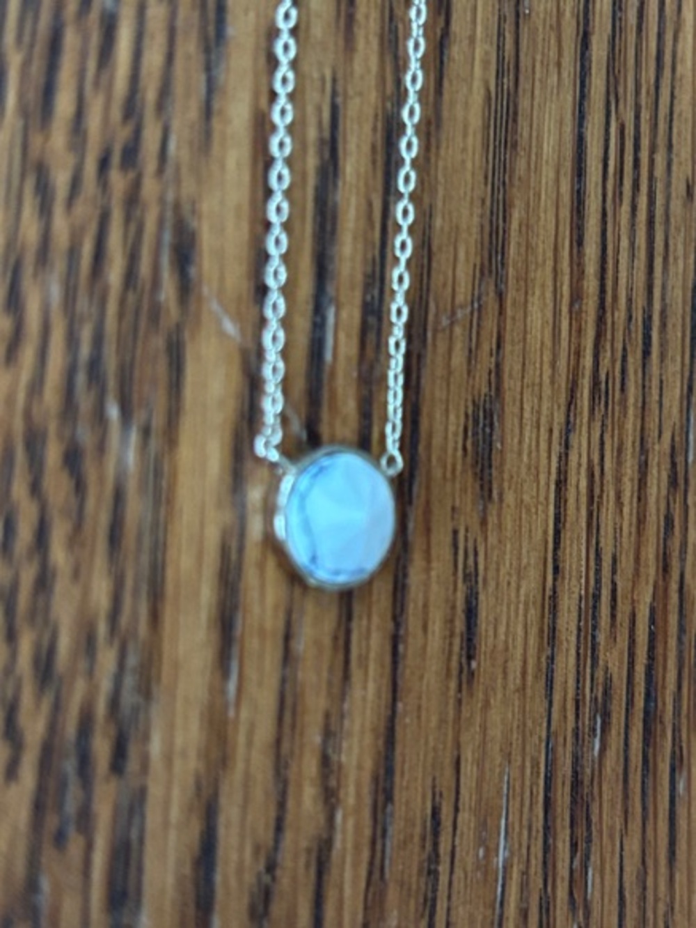 Howlite Pendant Gold Toned Necklace